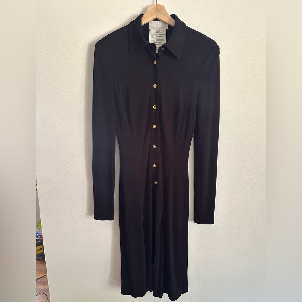Badgley Mischka black viscose dress size 6